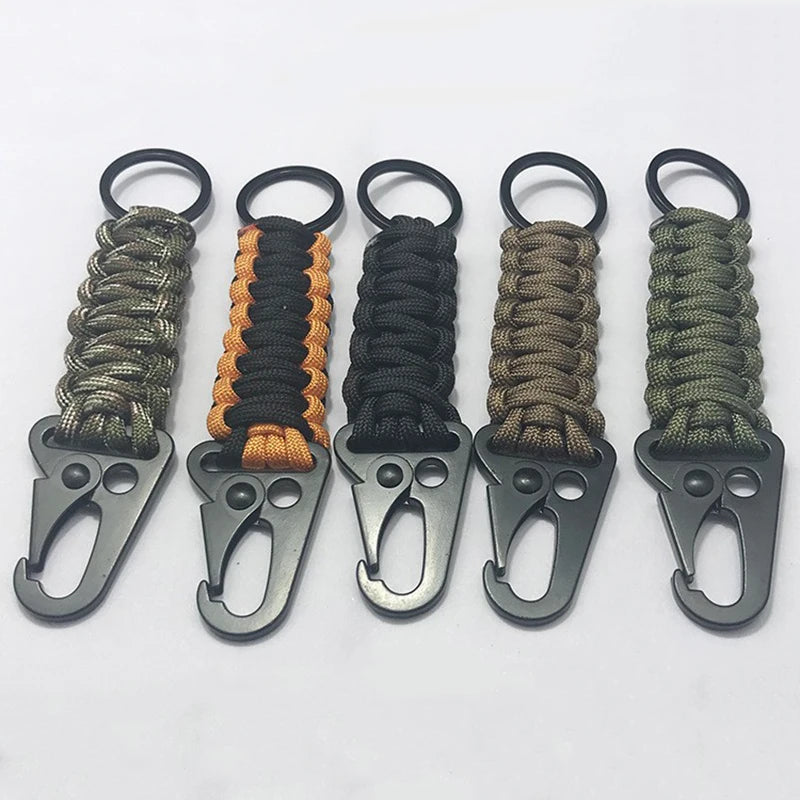 Outdoor Paracord Rope Keychain EDC Survival Kit Cord Lanyard Military Emergency Key Chain For Hiking Camping 5 Colors Wholesale
