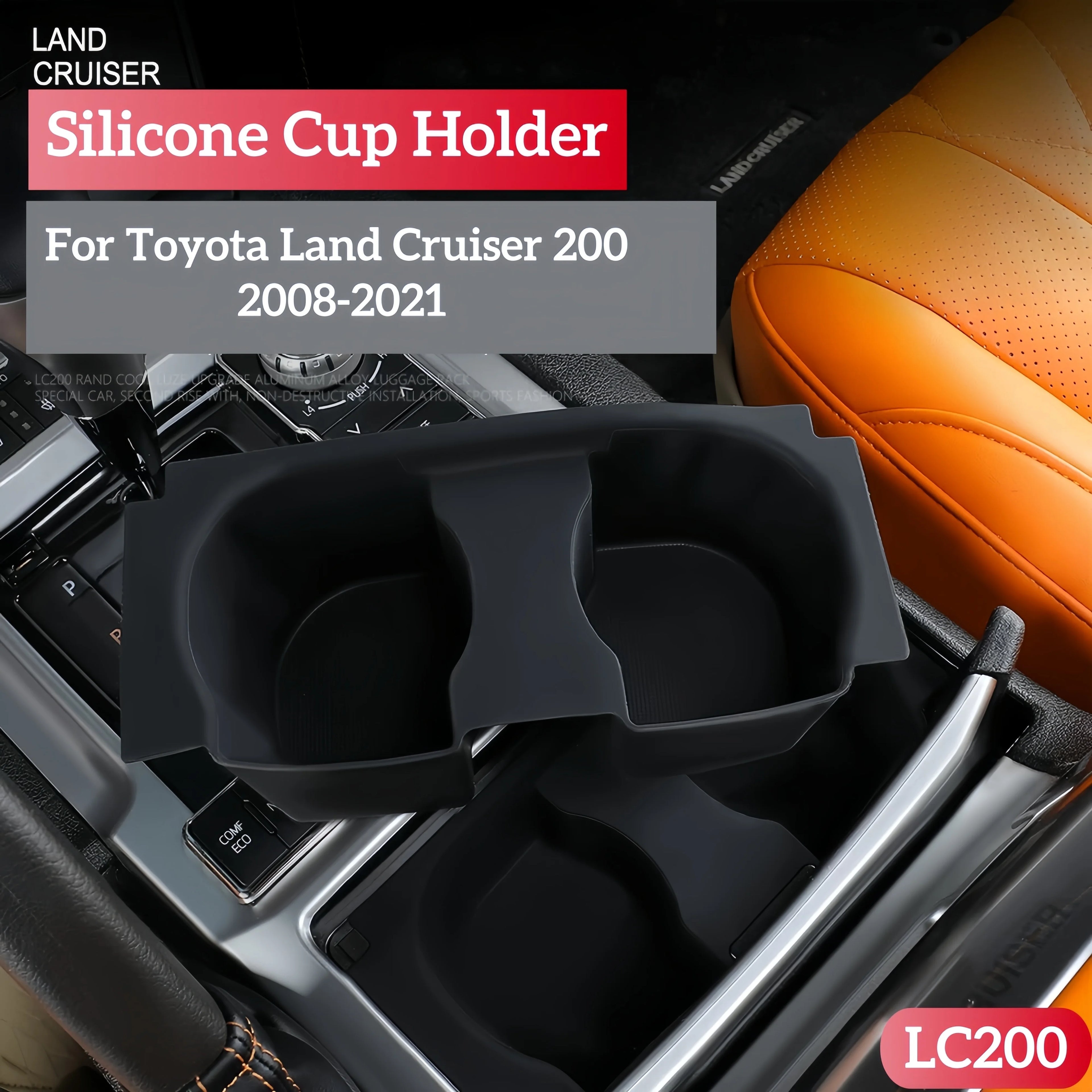 Silicone Cup Holder for Toyota Land Cruiser 200 2008-2021 Vehicle Specific Fit Car Accessory