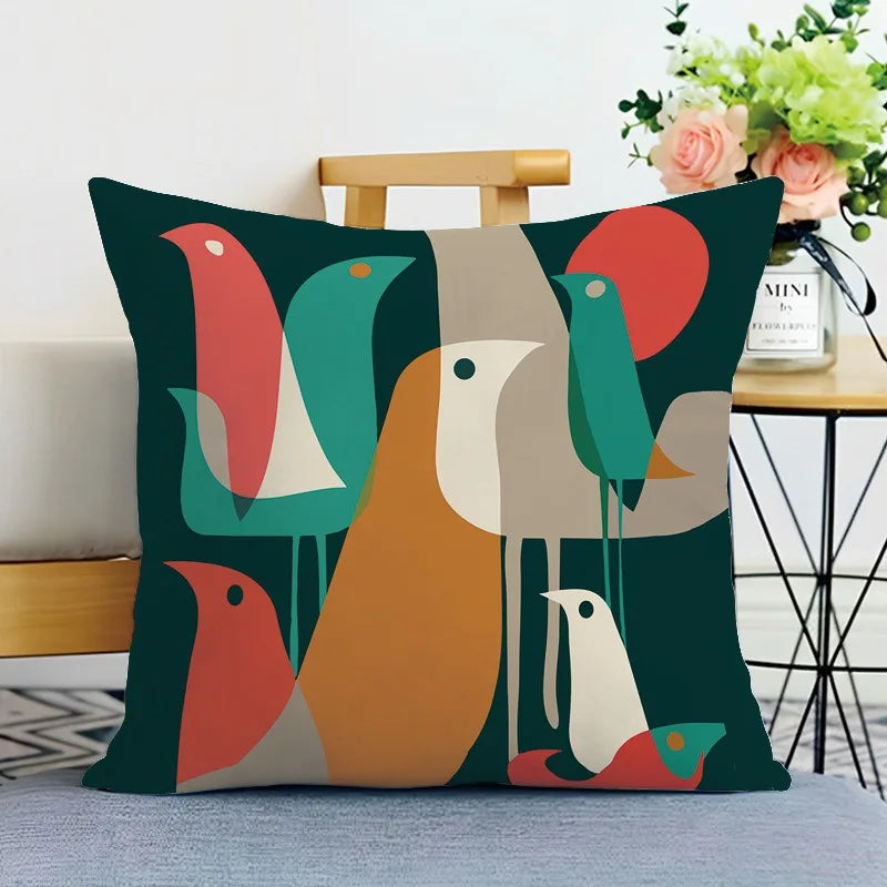 Creative Geometric Double-sided Printed pillow cover Short plush Suitable living rooms bedrooms sofas throw cushion cover