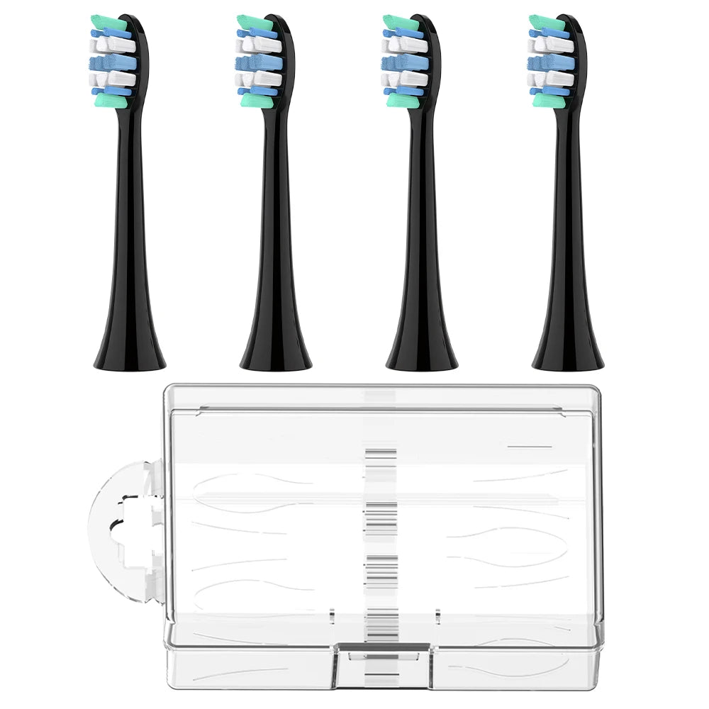 4 Professional Replacement Brush Heads and Toothbrush Head Travel Box Set Compatible with Philips Sonicare Electric Toothbrush