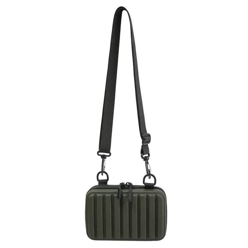 Unisex Leisure Shoulder Bag Army Green PVC Solid Color Crossbody Bag for Women 2025 Mini Box Handbag Purse Casual Sling Bag