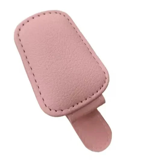 Sunglasses holders are compatible with car sunshades. They feature magnetic leather sunglasses clips and B-type clips.