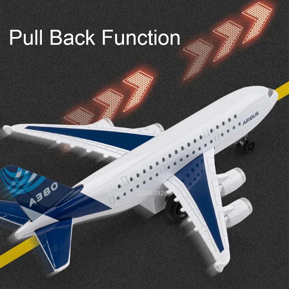 1:32 China Eastern Sichuan Airlines Aircraft Model Toy Music Light Pull Back Foldable Front Wheels Airplane Models Kids Gifts