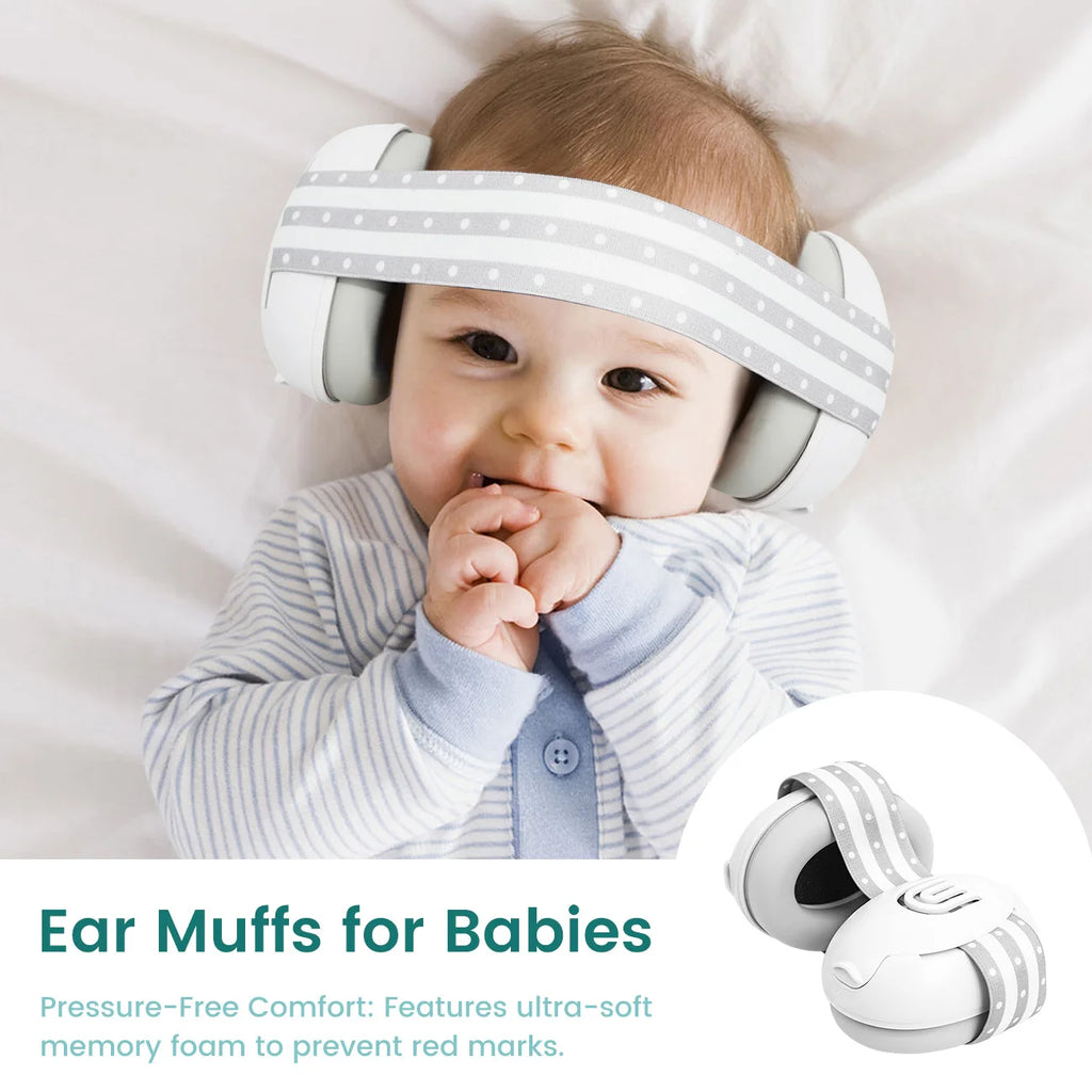 Ear Muffs for Infants with Elastic Headband, Baby Earmuffs Ideal for Flights, Baby Ear Noise Reduction Earmuffs - Baby Headphone