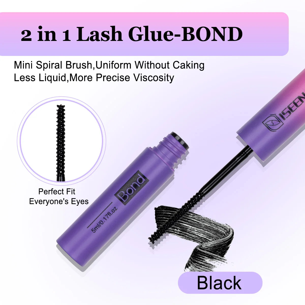 Lash Glue Bond and Seal Long Lasting Strong Hold Waterproof 2 in 1 Cluster Eyelash Glue for DIY Lash Extensions