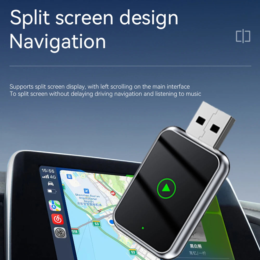 VR Robot 2 IN 1 Car Android Auto Dongle Plug&Play Wiress Carplay Adapter WIFI Bluetooth 5.0 Fast Connection Smart AI Box