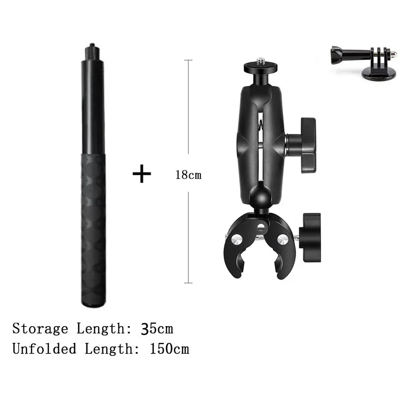Bullet Time Invisible Selfie Stick for Insta360 X4 X3 X2 GoPro 12 11 10 9 8 DJI Action 4/3 SJCAM Selfie Stick Bundle Handle