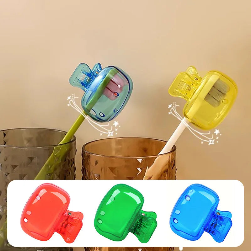 4Pcs Multi Colored Toothbrush Storage Clip, Travel Essential Toothbrush Head Cover, Toothbrush Protective Cover, Dustproof