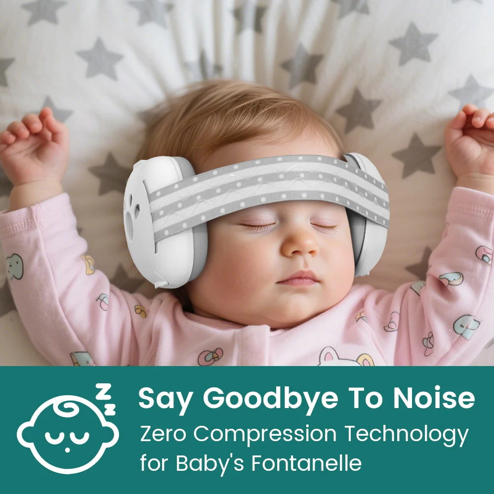 Ear Muffs for Infants with Elastic Headband, Baby Earmuffs Ideal for Flights, Baby Ear Noise Reduction Earmuffs - Baby Headphone
