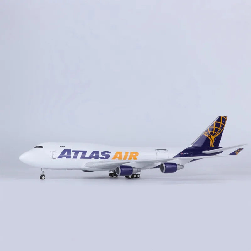 747 ATLAS AIR Airlines B747-400 Airplane Model 1:150 Scale Resin Plastic Model Replica Collectible Display Aircraft Toy planes