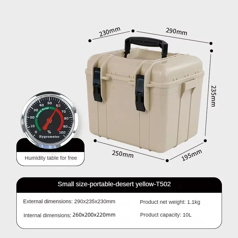 290x235x230mm Toolbox Multifunctional Moisture-proof Camera Protection Storage Box Photography Equipment Drying Hard Case 10L