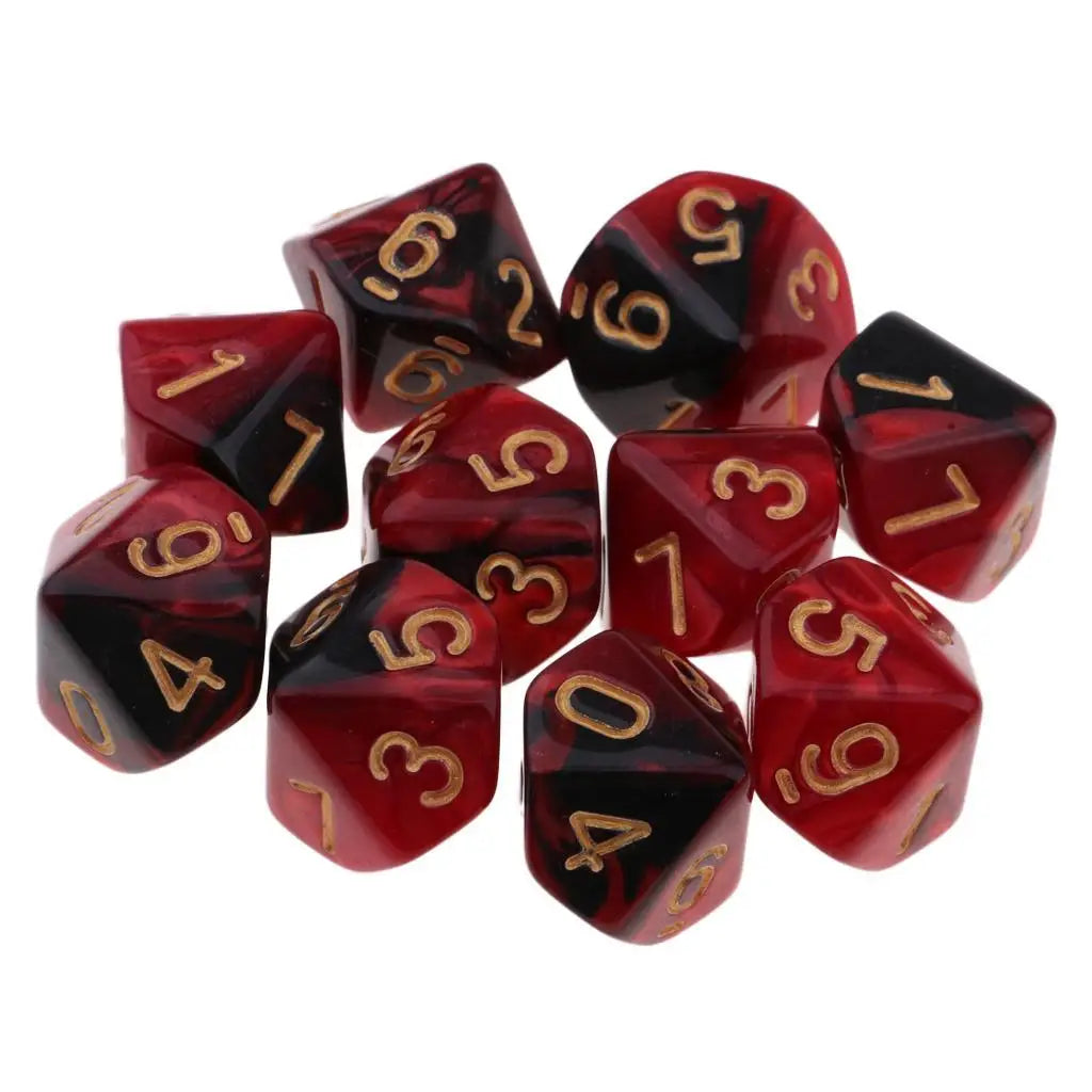 10pcs RPG DND Polyhedral Dice Set D10 D8 – Board Game Multi-sided Dice / 10 dés polyédriques RPG DND D10 D8 – Jeux de société multi-faces