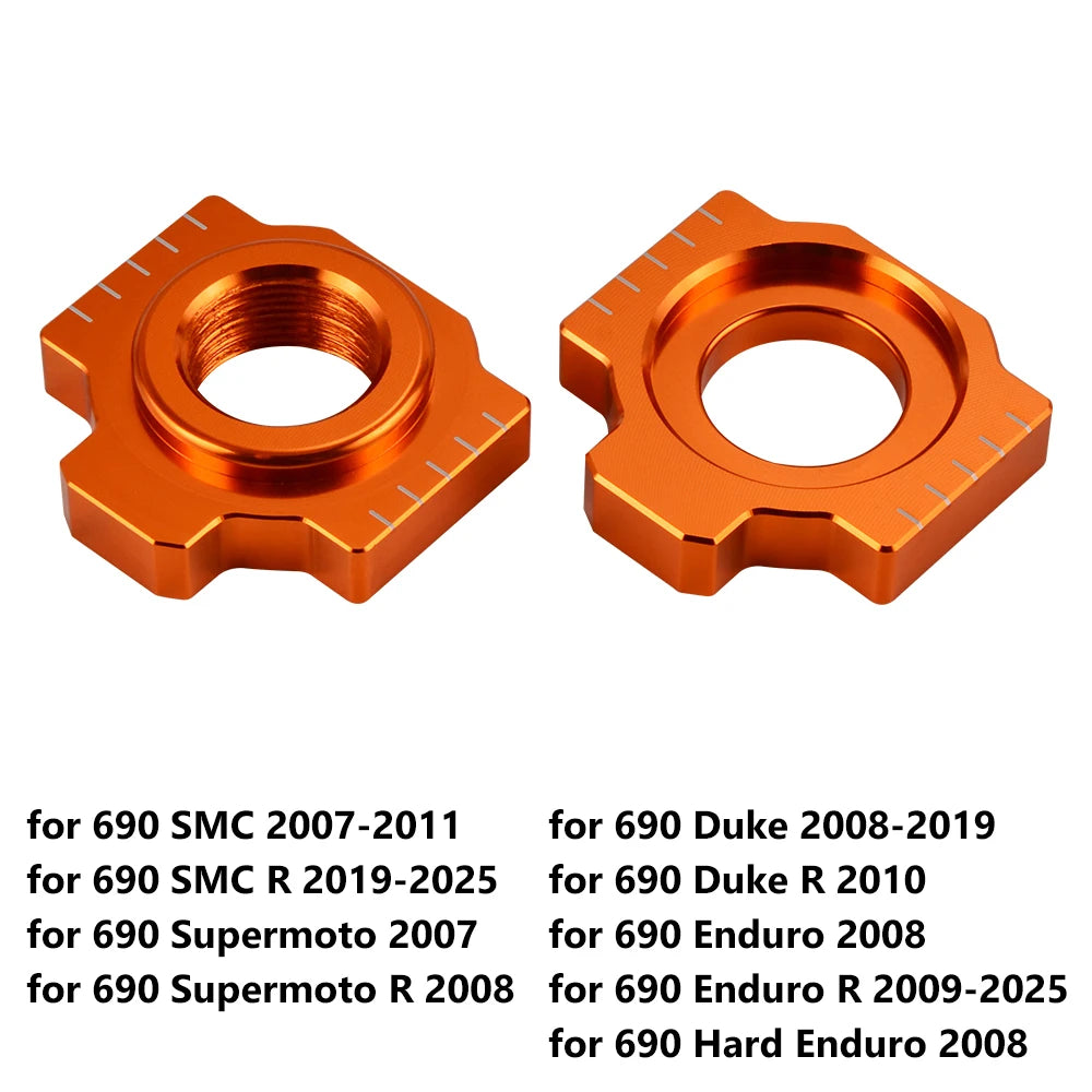 For KTM 690 SMC R 690 Enduro Axle Block Chain Adjusters for KTM 790 Duke 890 ADV/R 950 LC8 990 SMT ADV 1190 RC8 1290 SAR SAS SAT