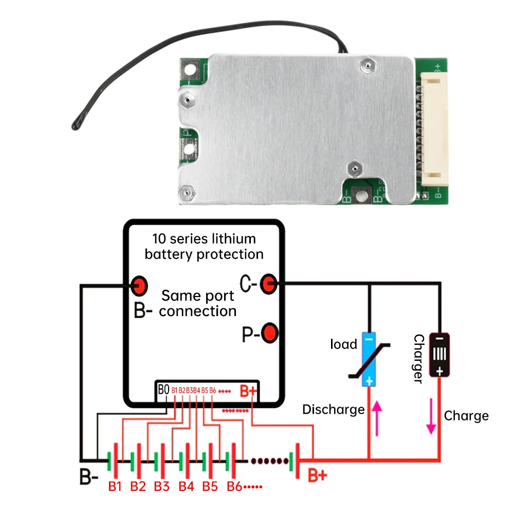 10S 36V 30A Lithium Battery Protection Board Electric Vehicle Battery Protection Board BMS With Balance