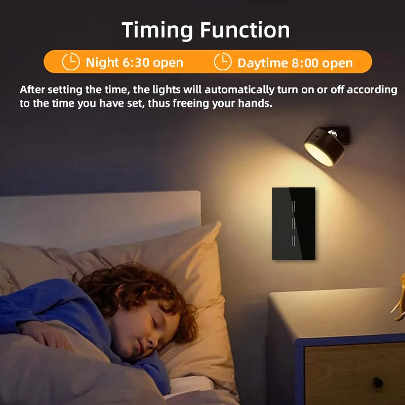 LiwoKit Wifi Smart Switch No Neutral Wire Install Touch Light Switch Suitable for SEMICOM Smart App Alexa Google Voice Control