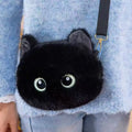Cute Big Head Cat Crossbody Bag Fluffy Lightweight Cat Shoulder Bag Simulation Versatile Handbag Adult Kid Teenager