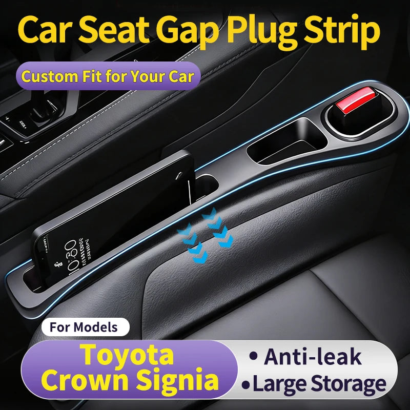 Fit for Toyota Crown Signia，Car Seat Gap Filler Strip, Phone & Card Holder for Daily Storage, No Paste Required