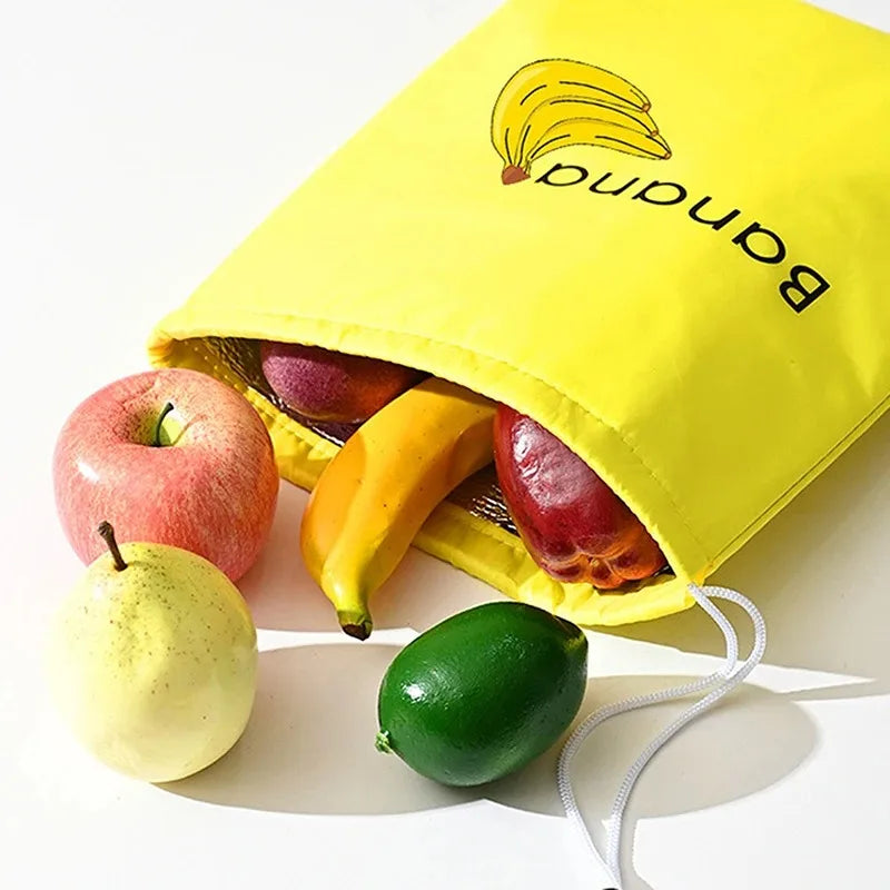Fruit Vegetables Storage Bag Insulated Shockproof Fresh Keeping Drawstring Pouch for Lettuce Banana Preserve Organizer