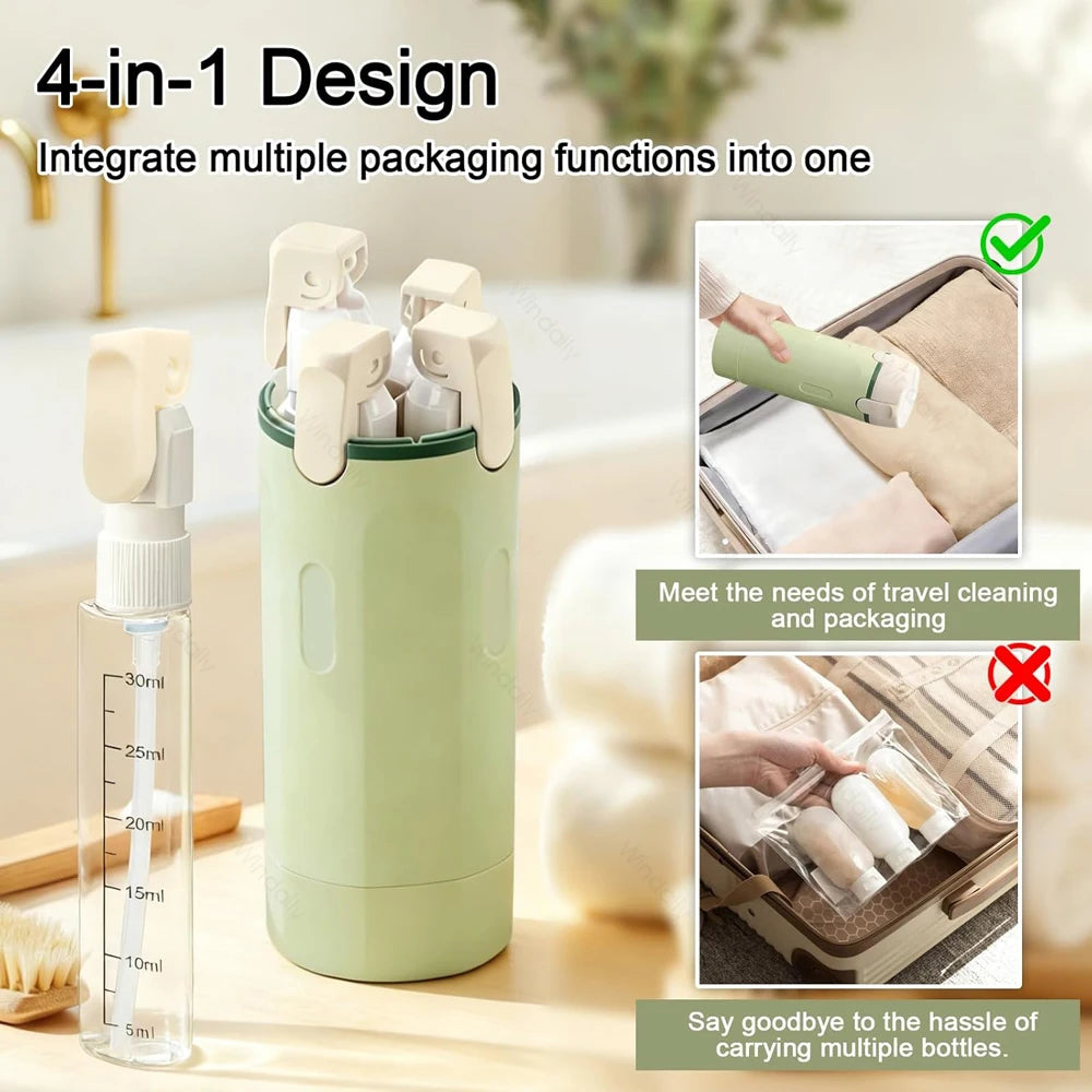 New 4 in 1 Travel Dispenser Portable Travel Bottles Leak Proof Leakproof Travel Container For Perfume Shampoo Conditioner Lotion