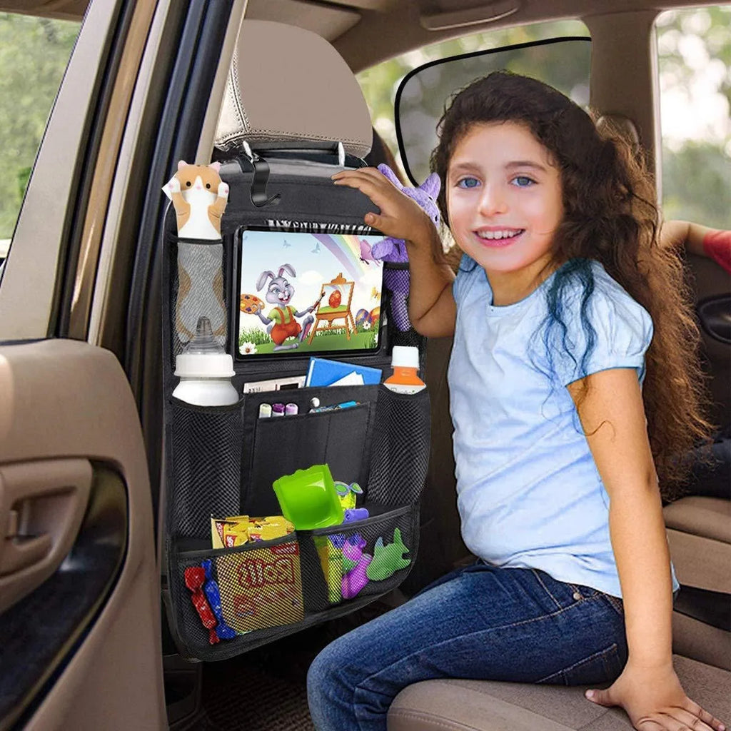Multi-functional car seat back storage bag Leather storage bag Garbage bag Storage bag Garbage can storage for most models