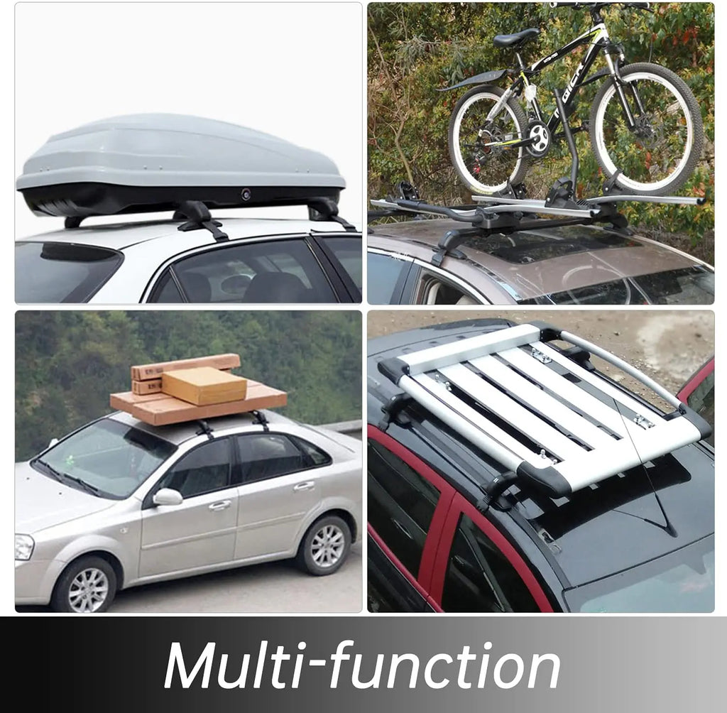 2Pcs Car Top Luggage Rack Car Roof Lockable Luggage Cross Bars Carrier 1m Aluminum Roof Racks Universal Use for 4 or 5 Door Cars