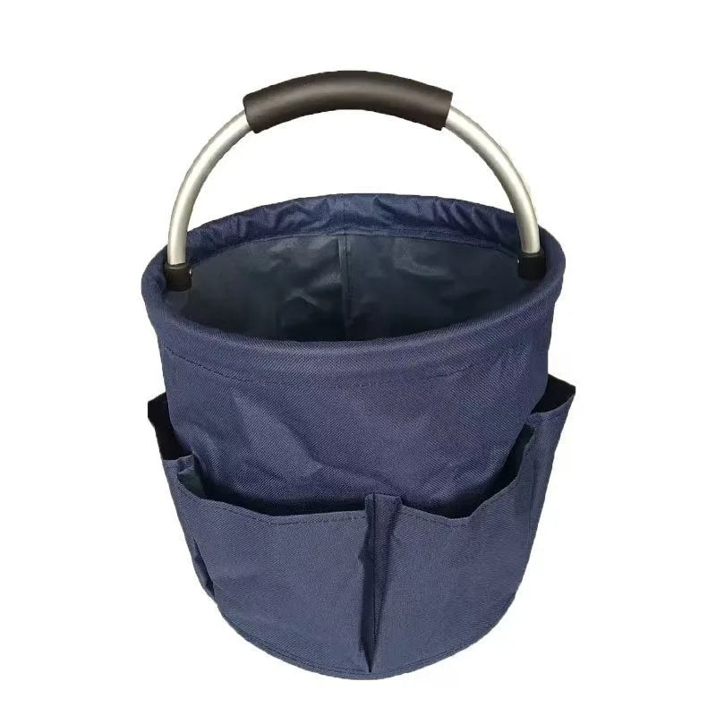 Foldable Oxford Cloth Storage Bucket 17L Camping Organizer Basket Portable Outdoor Picnic Beach Storage Bag Travel Home Bathroom