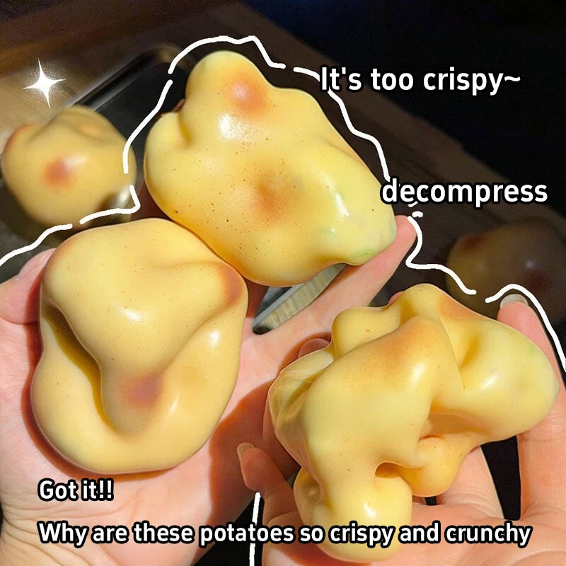 Simulated Orange Mango Lemon Potato Corn Pudding Pineapple Handmade Squishy Stress Ball Crisp Crunch ASMR Sensory Squeeze Ball