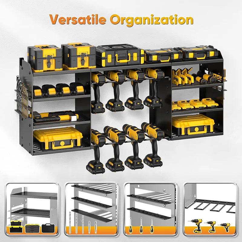 Power Tool Rack Wall-mounted Multifunctional Tool Shelf Heavy Garage Tools Storage Frame Screwdriver Angle Grinder Orage Stand