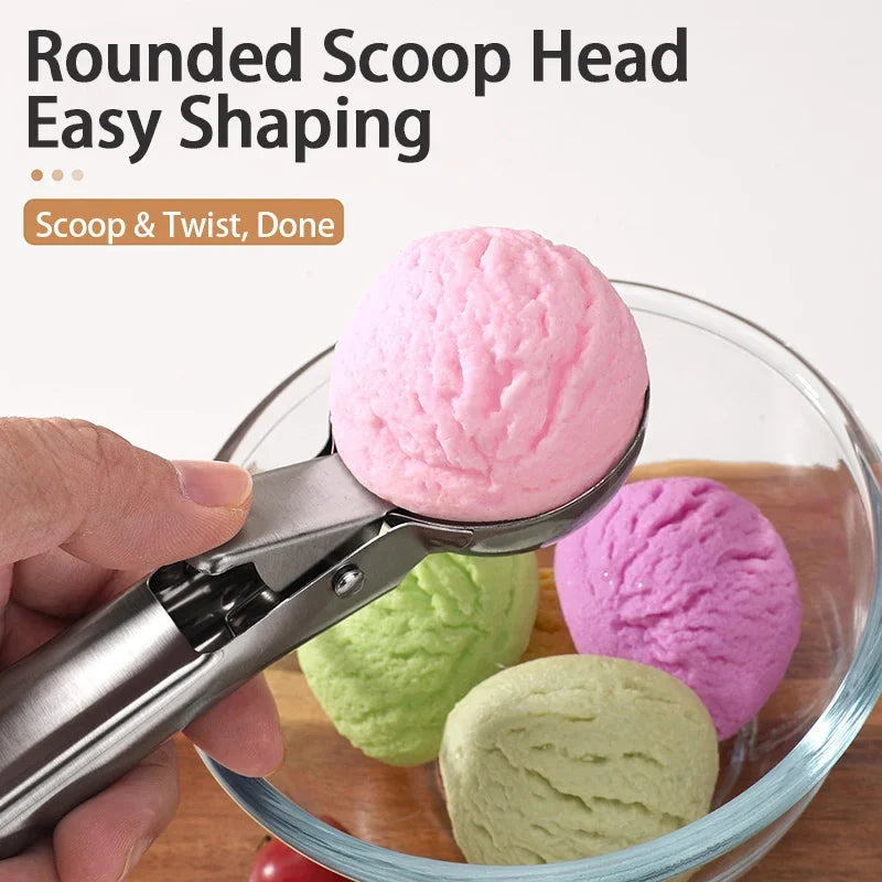 Stainless Steel Ice Cream Spoon Multifunctional Spoon for Ice Cream Dual-Purpose Scoop Fruit Watermelon Spoon Ball Scoop BJL001