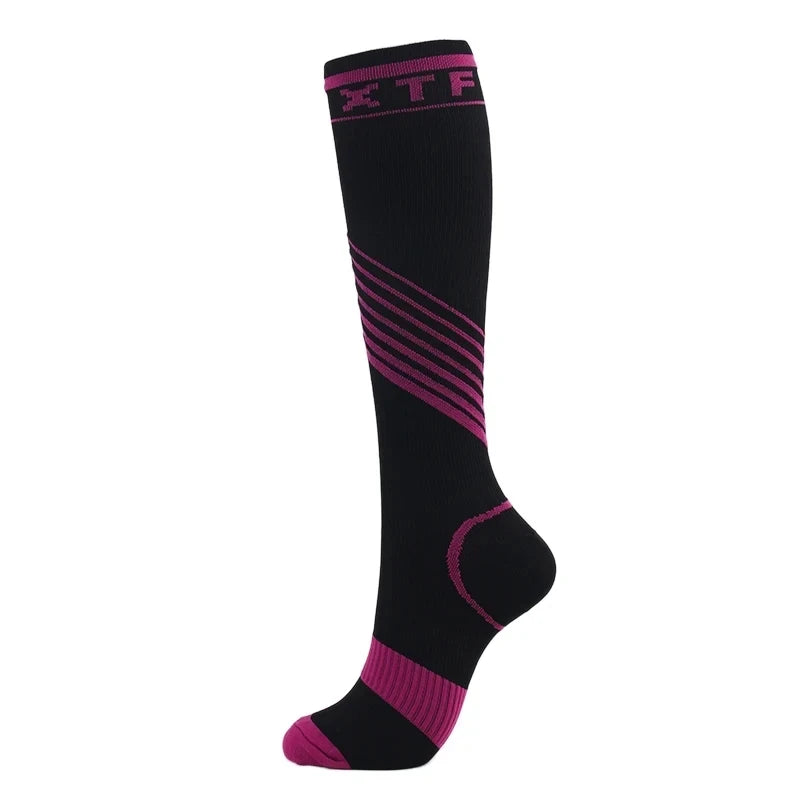 Running Compression Socks Football Hiking Golf Gym 20-30mmhg Gradual Change Nylon Sports Socks Diabetes Pregnancy Varicose Veins