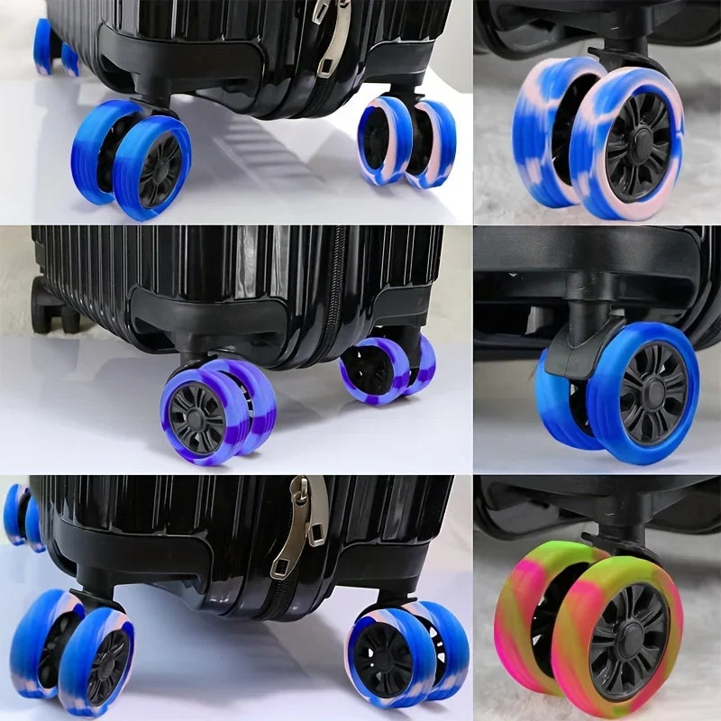 8Pcs/Set Luggage Wheels,Silent Protective Cover,Suitcase,Travel Box,Wheels,Anti-skid Cover,Wear-resistant Rubber Cover
