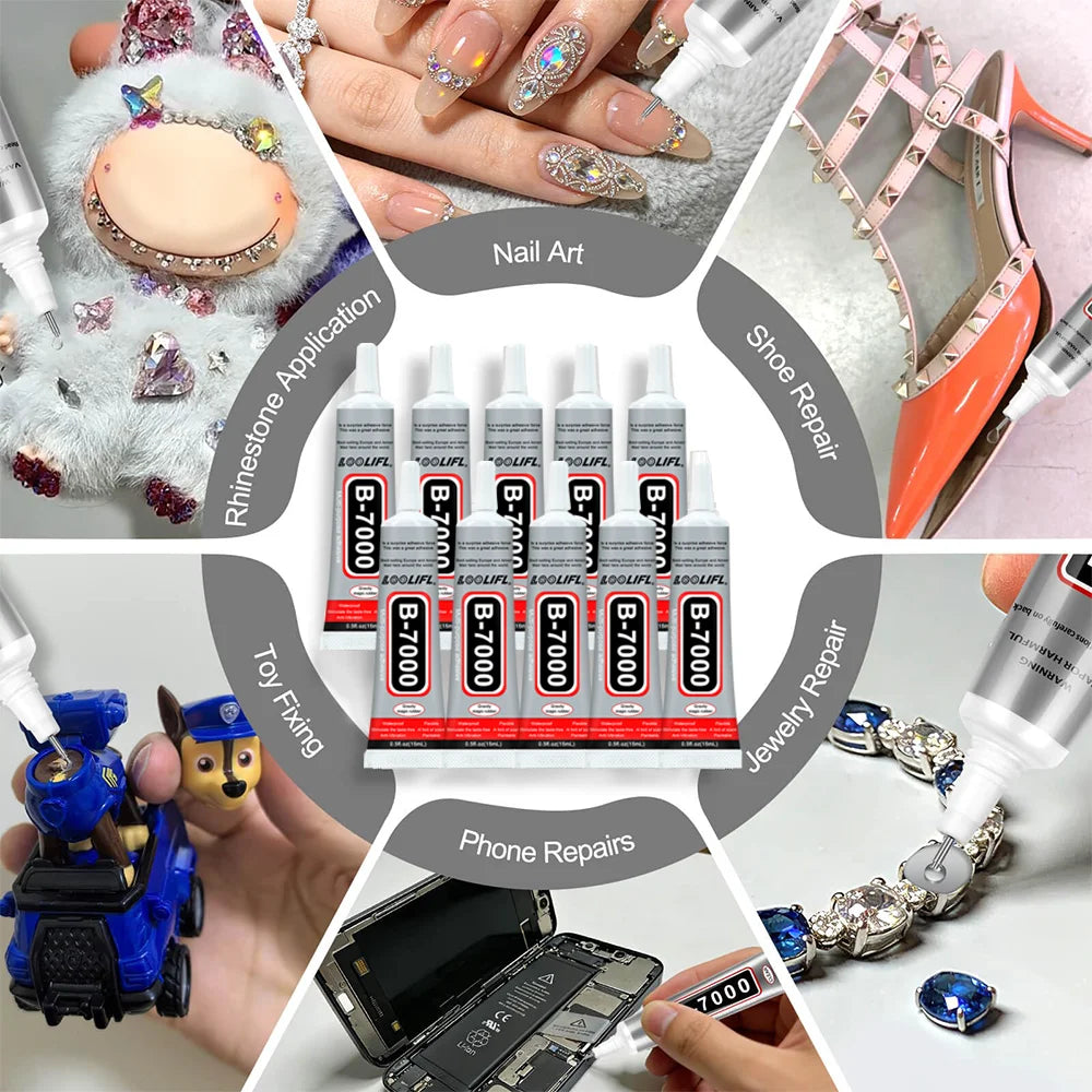 Loolifl B-7000 15/25/50/110Mltransparent Phone Screen Repair Glue Universal Glass Plastic DIY Adhesive with Precision Applicator