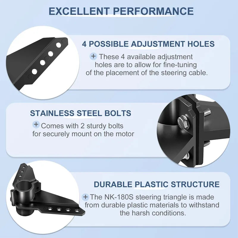 NK-180S Steering Triangle Compatible with Newport Brushless Kayak Motor Kayak Trolling Motors and Other Auxiliary Motors