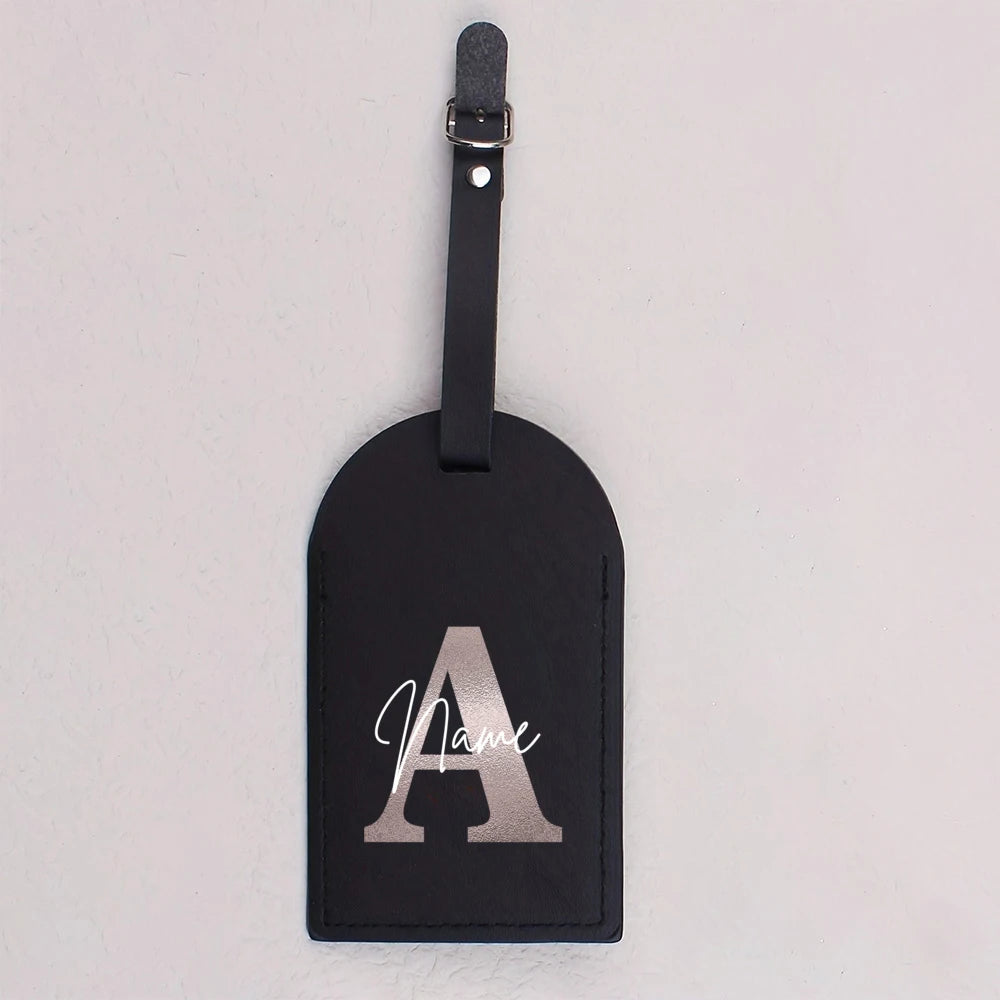 Personalised Monogram Luggage Tag PU Leather for Suitcase Baggage Handbag Tags Travel Bag Suitcase Label Tag Best Gift