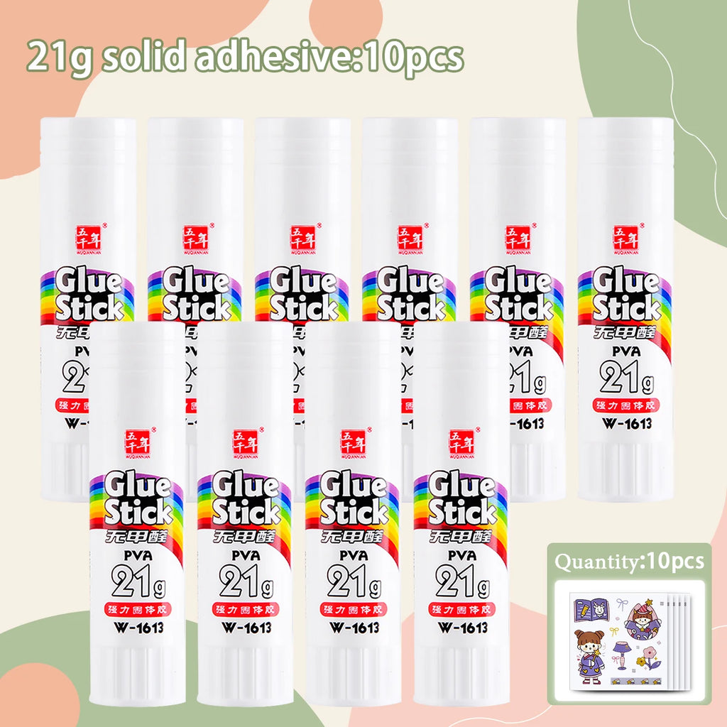 WQN-10PCS White Solid Glue Sticks, Large Capacity for Office,Children’s Craft Classes, School Glue Sticks,Student Supplies 9-36g