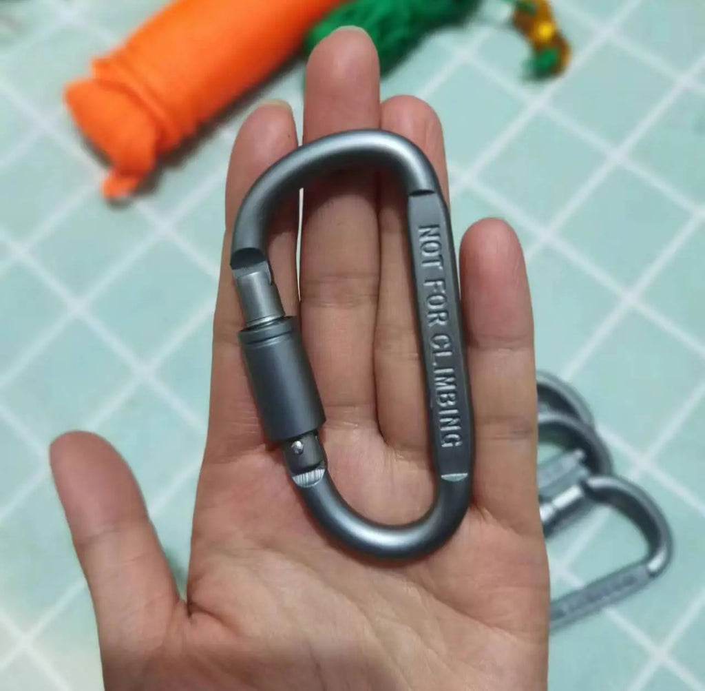 4 Pack D-ring Carabiner Clip Lightweight Aluminum Carabiners With Barrel Locking For Keychain Tactical Bag Backpack