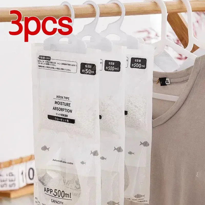 Hanging Dehumidifier Bag with Hook Household Hanging Dry Bag Desiccant MoistureProof Mildew Absorbent for Home Bathroom Wardrobe
