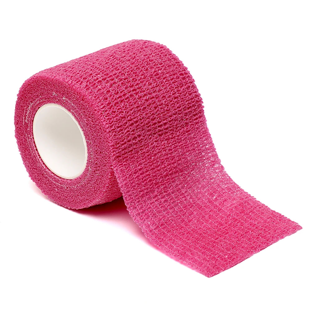 Black Sports Self-Adhesive Elastic Bandage with 4.8-Meter Elastic Knee Pads, 18 Colors for Fingers, Ankles, Palms, and Shoulders