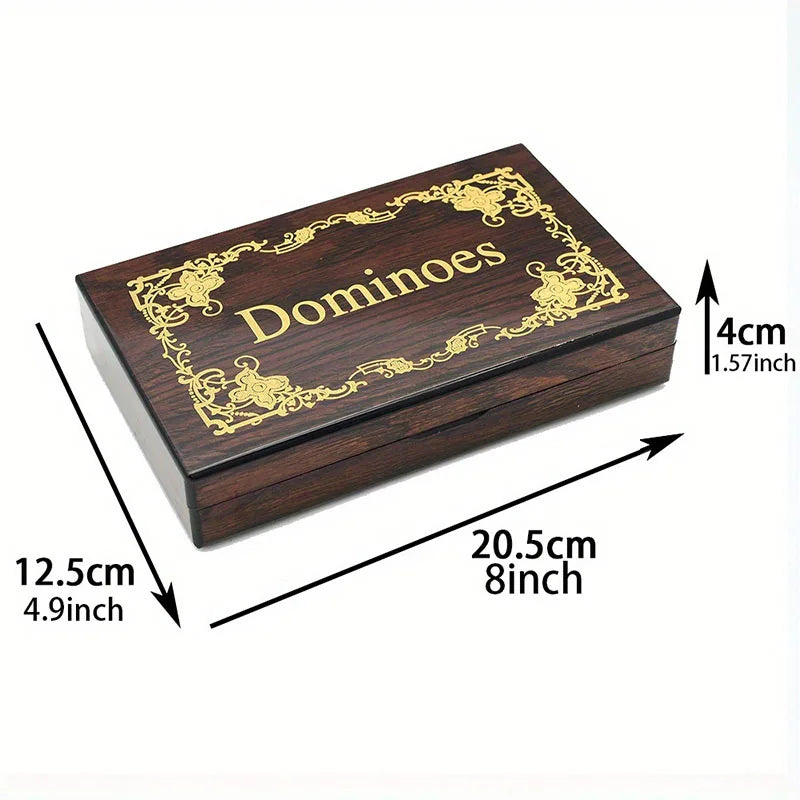 Classic Six-Dot Dominoes Board Game Premium Wooden Domino Set with Elegant Storage Box for Family Entertainment Travel-Friendly