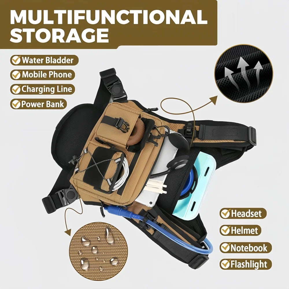 Multi-functional Lightweight Chest Bag Oxford Cloth Water Resistant Running Vest Bag Hydration Vest Backpack Tactical Pack