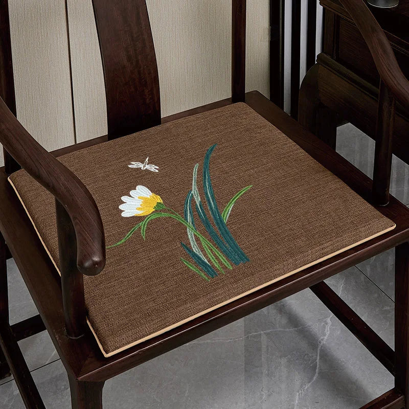 Chinese-style Dining Chair Seat Cushion Chair Pad Thickened Sponge Cushion Solid Wood Ring Chair Anti-slip Tea Chair Cushion