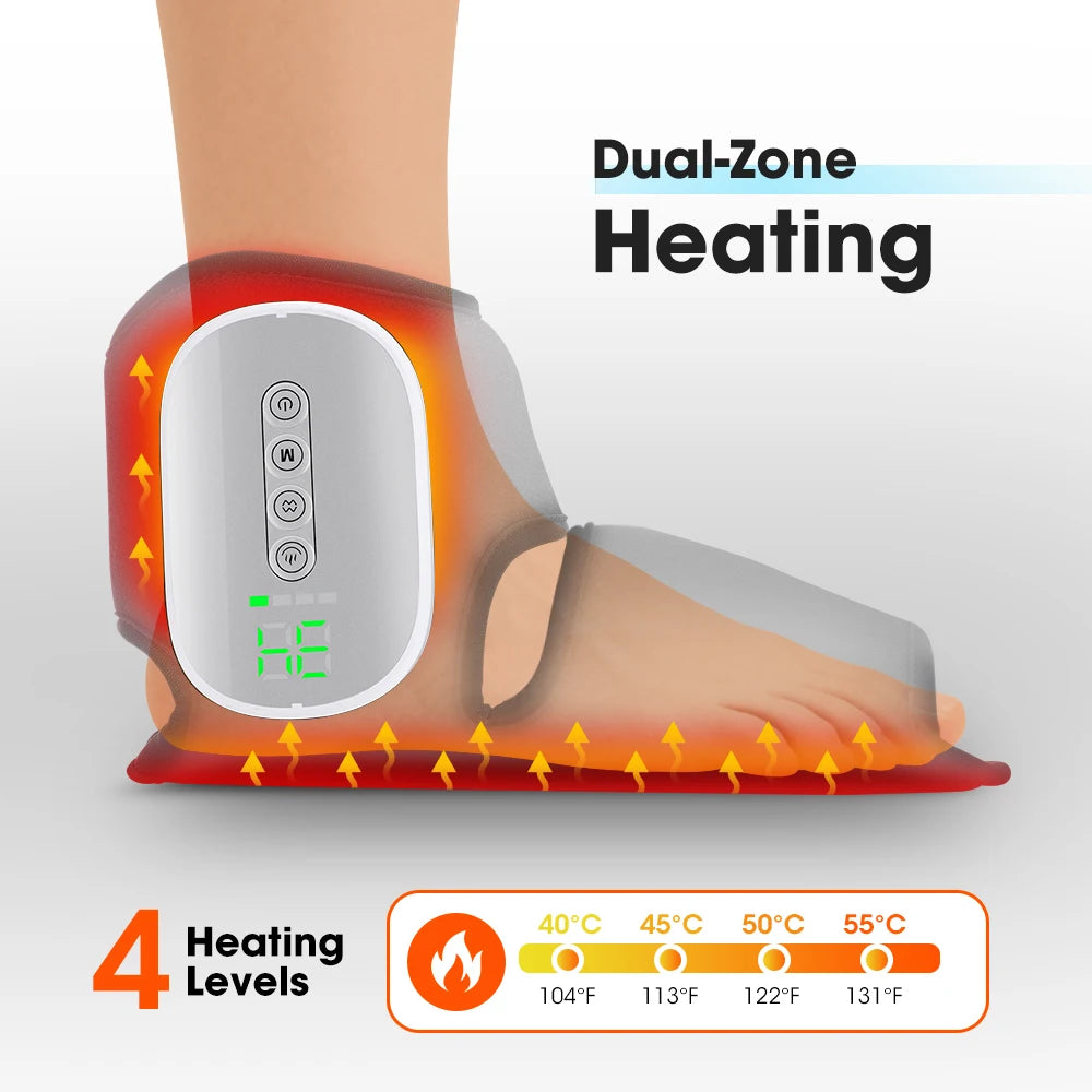Wireless Air Pressure Ankle Massager Electric Heating Vibration Massage Airbag Compression Foot Ankle Muscle Relaxation Care