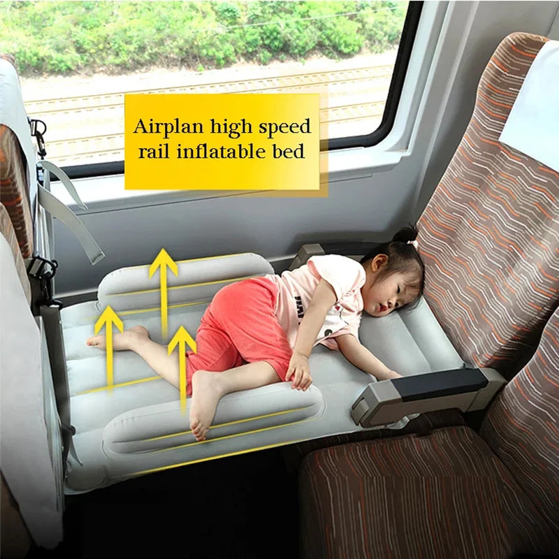 Inflatable Mattress Air Bed Long Distance Travel Car Plane High Speed Rail Travel Self Driving Rear Sleep Artifact For Baby Kids