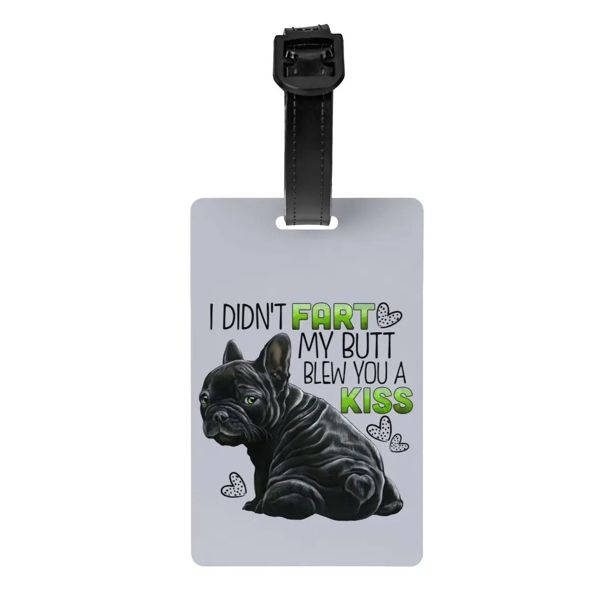 Funny Frenchies French Bulldog Luggage Tag for Suitcases Fashion Dog Animal Baggage Tags Privacy Cover Name ID Card