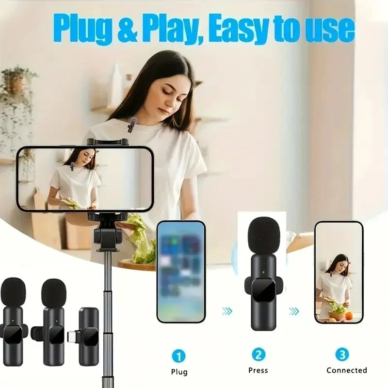 Type-C Port Professional Wireless Lavalier Microphone for Smartphones, Computers and Cameras, Plug and Play