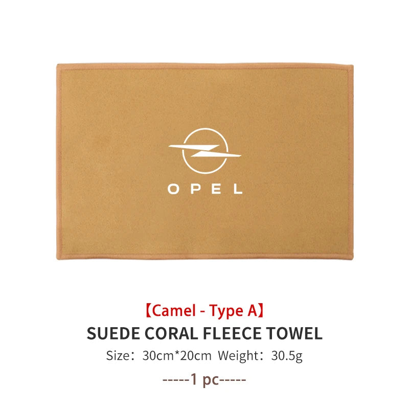 For Opel Car Deer Skin Coral Velvet Wiping Cleaning Absorbent Towel Insignia Corsa Zafira Meriva Mokka Astra H K C D
