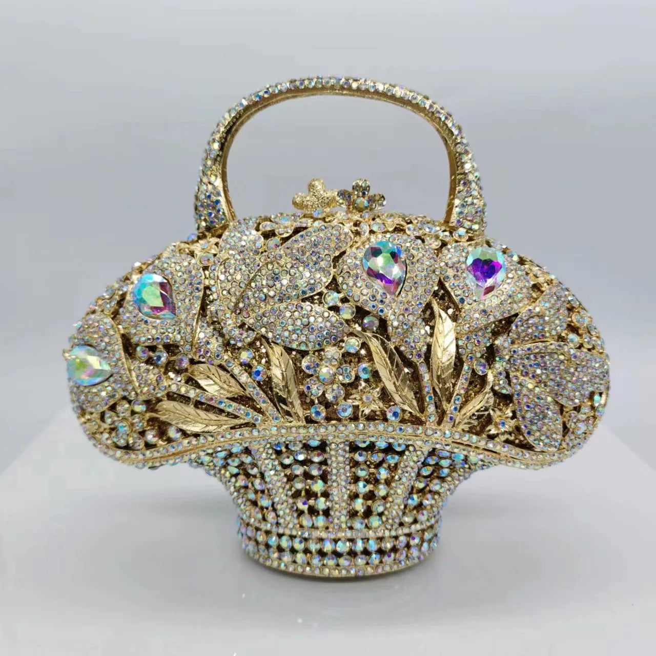 Sparkling Party Bags Luxury Banquet Wedding Engagement Full Diamond Crystal Bag Girl Birthday Photo Clutch Bag Rhinestone Purse