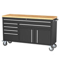 Black Wooden Top Tool Storage Cabinet with 6 Drawers And 2 Doors for Easy Organization And Access