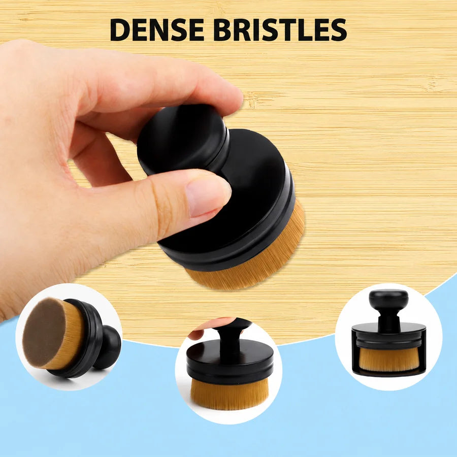 Handheld Tire Shine Applicator with Seal Cover, Tire Sidewall Brush Compact Auto Detail Brush for Cleaner Sidewall Application