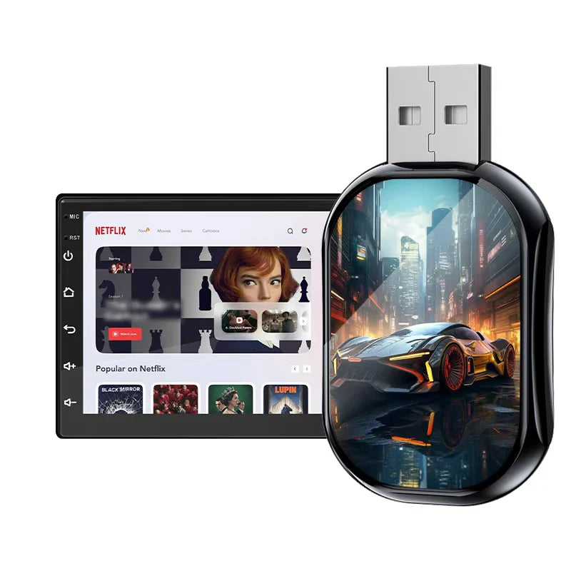 Latest upgraded 3-in-1 wireless Carplay/Android Auto/Mirror Link adapter Iphone , zero latency, car audio upgrade, minimalist design, phone screen mirroring, supports multi app screen mirroring, suitable for most models, supp